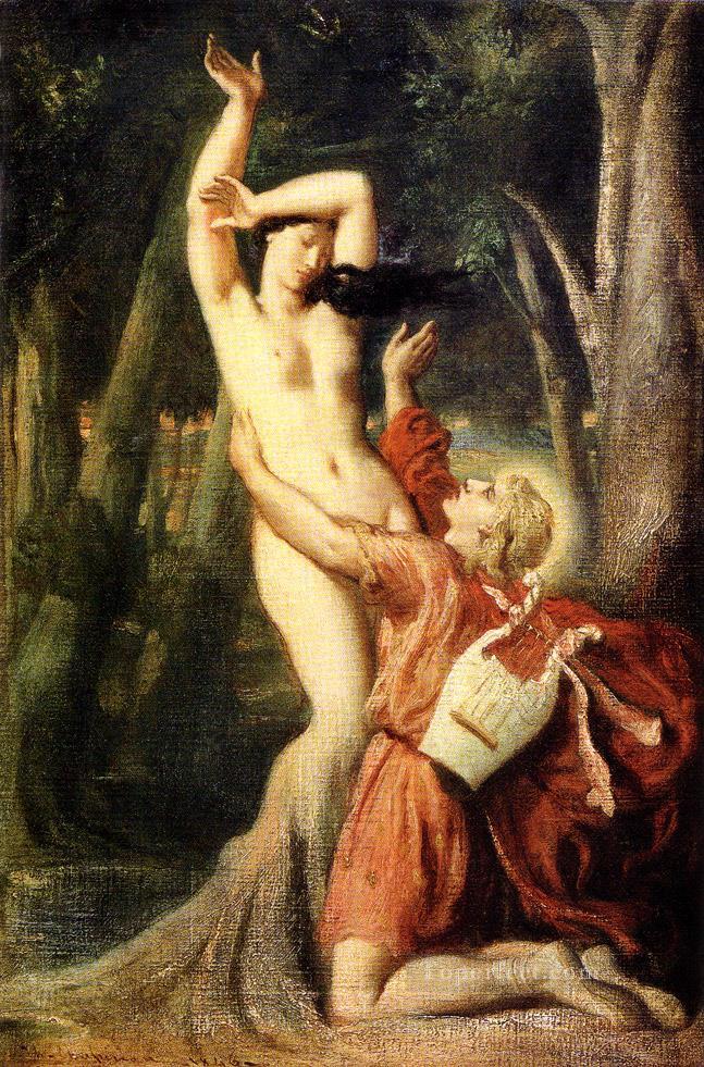 Apollo and Daphne 1845 romantic Theodore Chasseriau nude Oil Paintings